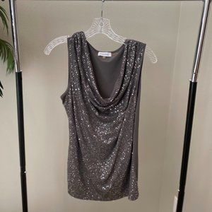 Calvin Klein Silver Sequins Top